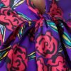 H & C Women Large Flowers Satin Blouse