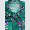 H & C Women Fine Flowers Satin Blouse