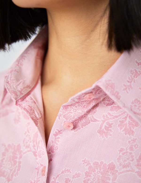 H & C Women's Floral Jacquard Shirt