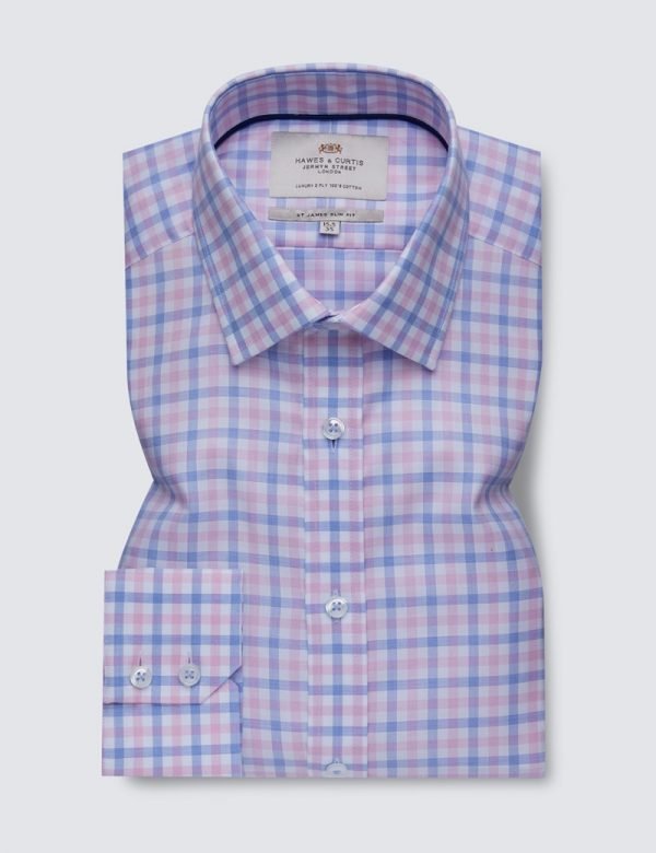 H & C Men Pink Multi Check Shirt