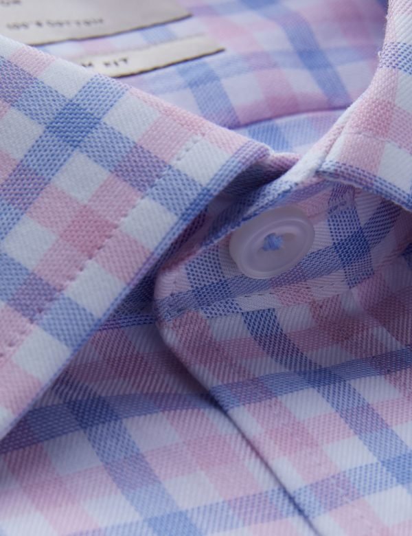 H & C Men Pink Multi Check Shirt