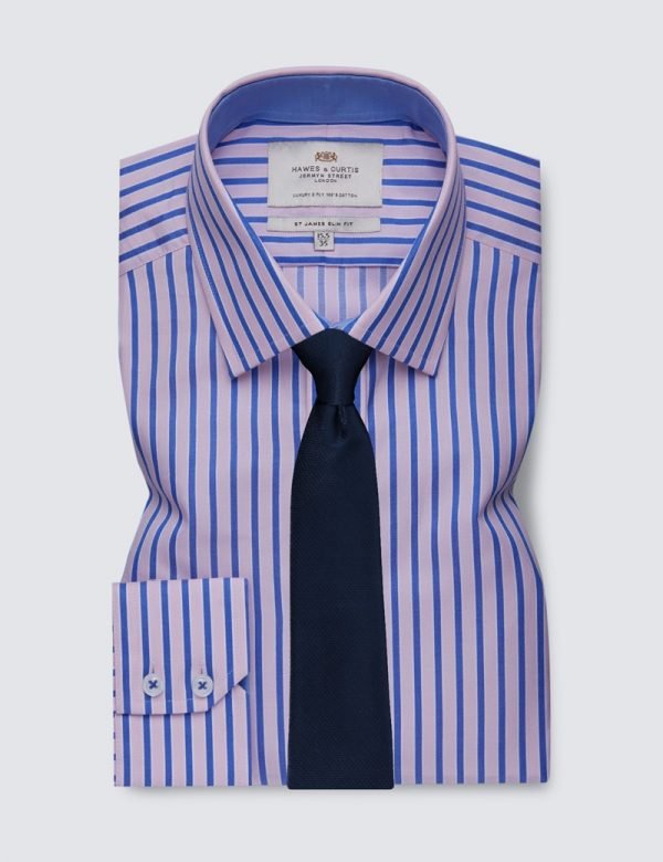H and C Formal Pink Stripe Shirt