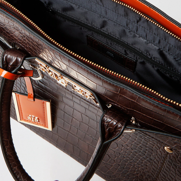 River Island Tote Chic Bag - Brown Croc