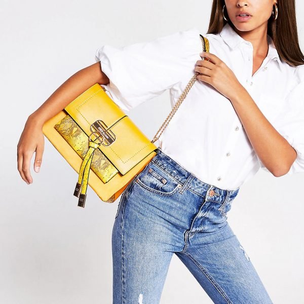 River Island Yellow Tote Bag