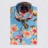 Hawes & Curtis Men Blue and Pink Tropical Holiday