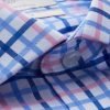 Hawes & Curtis Men Blue & Pink Check Shirt
