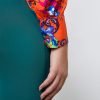 H & C Women Orange & Blue Blouse