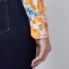 H & C Women Orange & Pink Flower Blouse