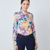 H & C Women Orange & Pink Flower Blouse
