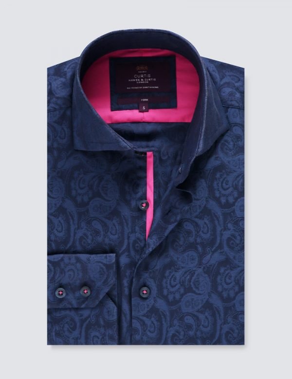 Hawes & Curtis Men Navy York Shirt