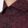 Hawes & Curtis Men Wine & Black York Shirt