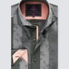 Men's Curtis Grey & Green Jacquard Stripes and Flowers
