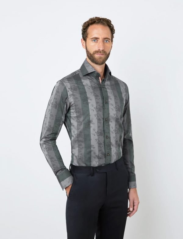 Hawes & Curtis Men Grey & Green York