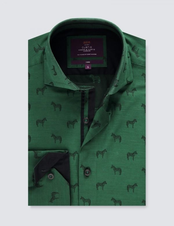 Hawes & Curtis Men Green York Shirt