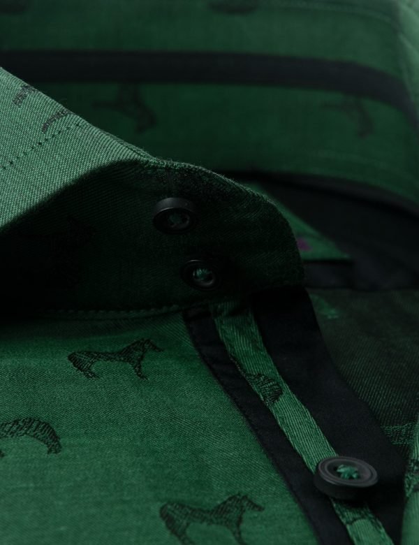 Hawes & Curtis Men Green horse York Shirt