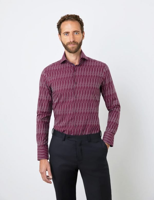 Hawes and Curtis Men Wine & White York