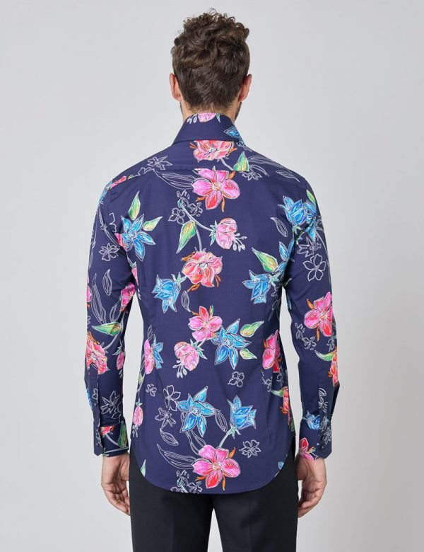 Hawes & Curtis Men Hawaiian Flowers Shirt