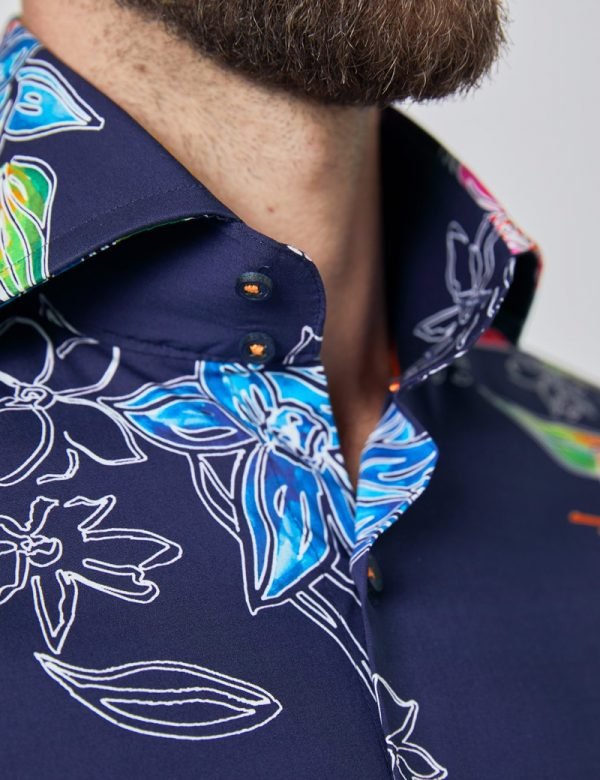Hawes & Curtis Men Hawaiian Flowers Shirt