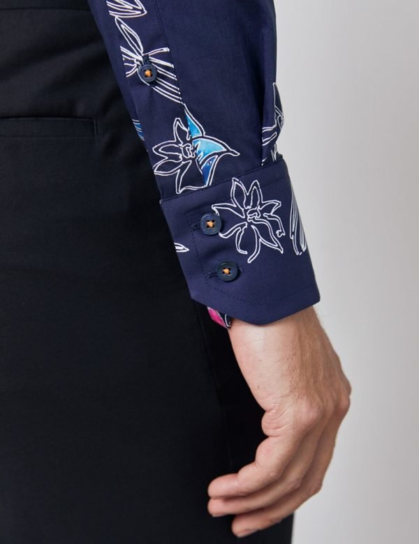 Hawes & Curtis Men Hawaiian Flowers Shirt
