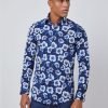 Hawes & Curtis Men Navy & Blue York Shirt
