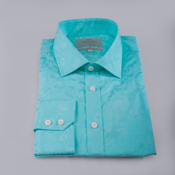 Hawes and Curtis Men Green Flowered Shirt