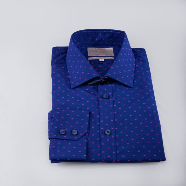 Hawes and Curtis Men Navy & Pink dotted Shirt