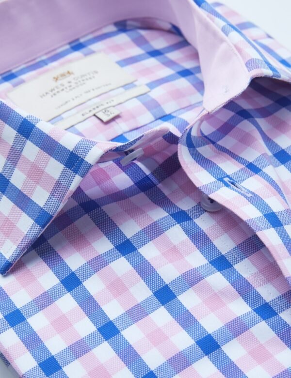 Hawes and Curtis Men Pink & Blue check Shirt