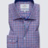 Hawes and Curtis Men Red & Blue Multi-Check Shirt