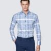 Hawes & Curtis Men Blue & LT Blue York Shirt