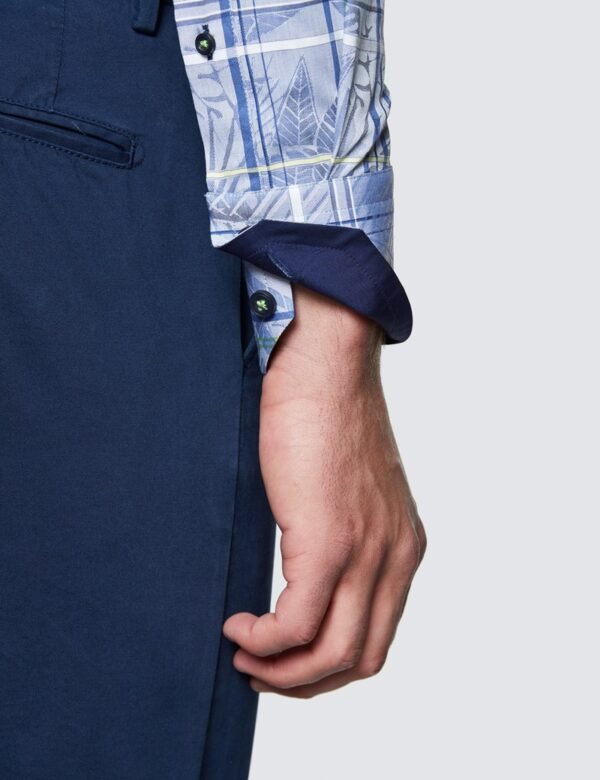 Hawes & Curtis Men Blue & LT Blue York Shirt