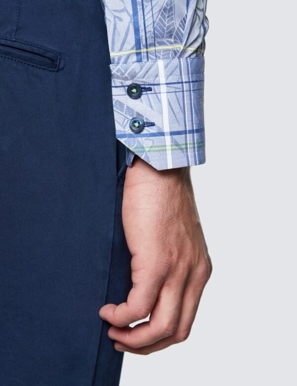 Hawes & Curtis Men Blue & LT Blue York Shirt