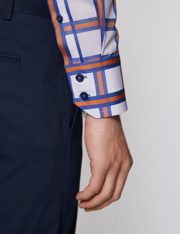 Hawes & Curtis White & Orange York Shirt