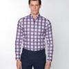 Hawes & Curtis White & Orange York Shirt