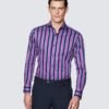Hawes & Curtis Men York Navy & Furchsia Shirt
