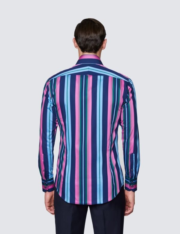Hawes & Curtis Men York Navy & Pink Shirt