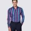 Hawes & Curtis Men York Navy & Pink Shirt