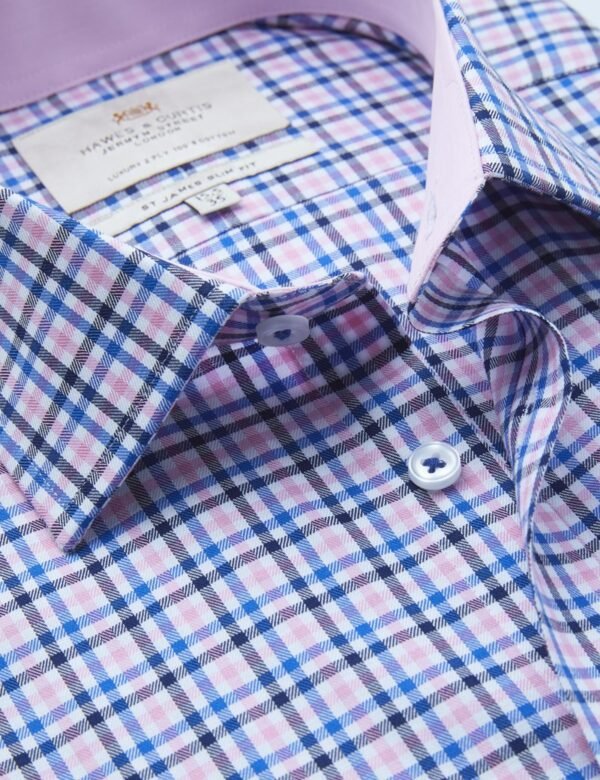 Hawes and Curtis Men Pink & Blue Multi-Colour Shirt