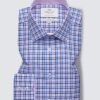 Hawes and Curtis Men Pink & Blue Multi-Colour Shirt