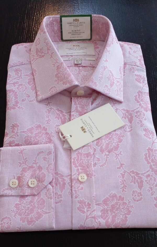 Hawes and Curtis Men Pink & LT Pink Shirt