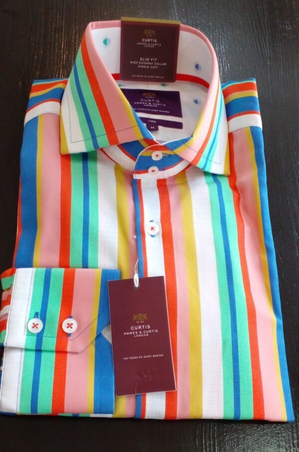 Hawes & Curtis Men York Green & Orange Shirt