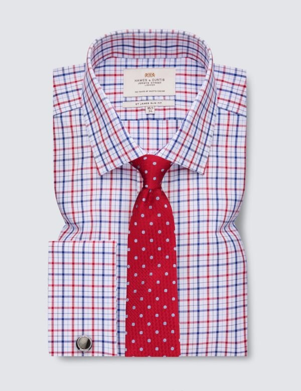 Hawes and Curtis Men Red & Navy Check Shirt