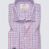 Hawes and Curtis Men Red & Navy Check Shirt