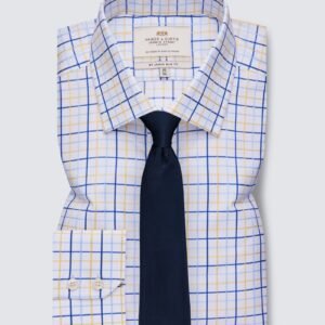 Hawes and Curtis Men James Blue & Yellow Check Shirt
