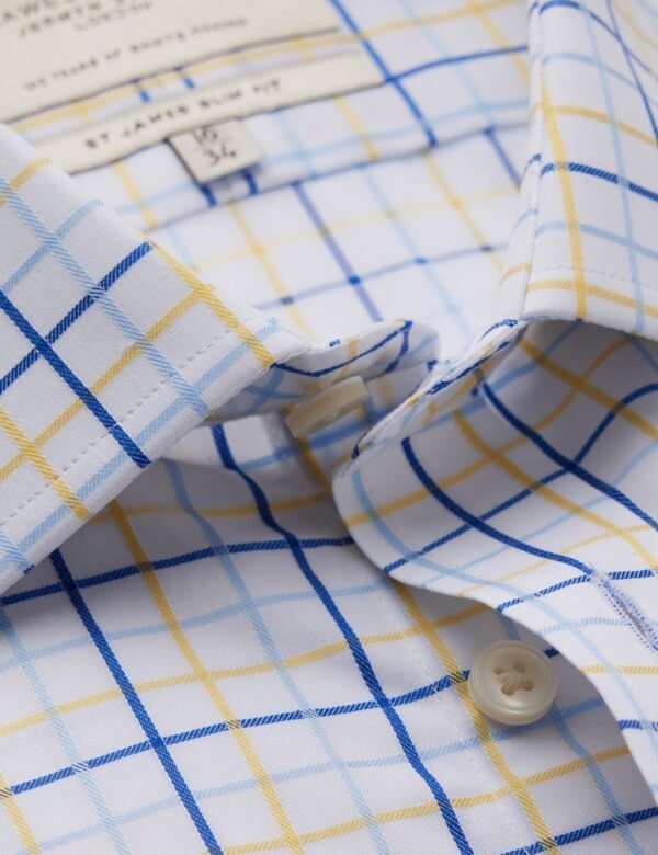 Hawes and Curtis Men James Blue & Yellow Check Shirt