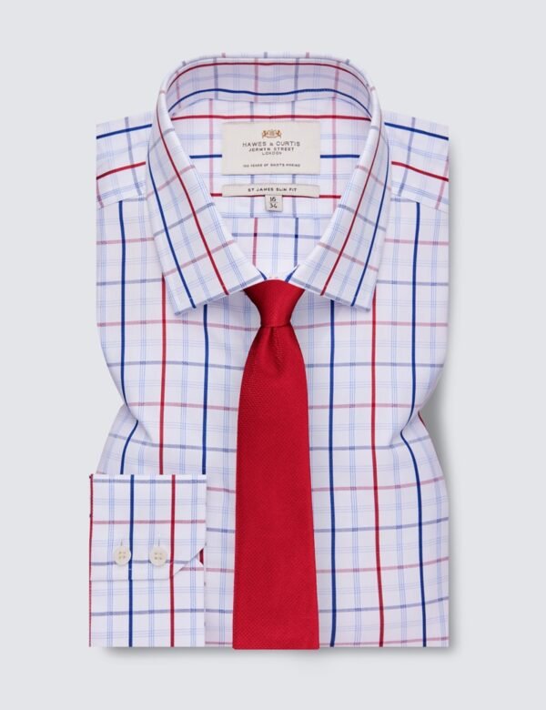 H & C Men Navy & Red Check Shirt