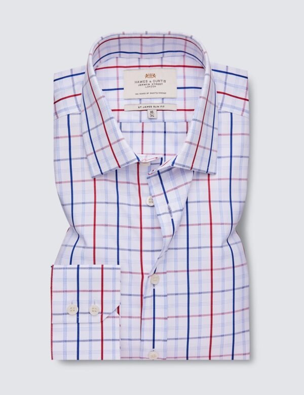 H & C Men Navy & Red Check Shirt