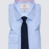 H & C Men Blue White Stripe Shirt