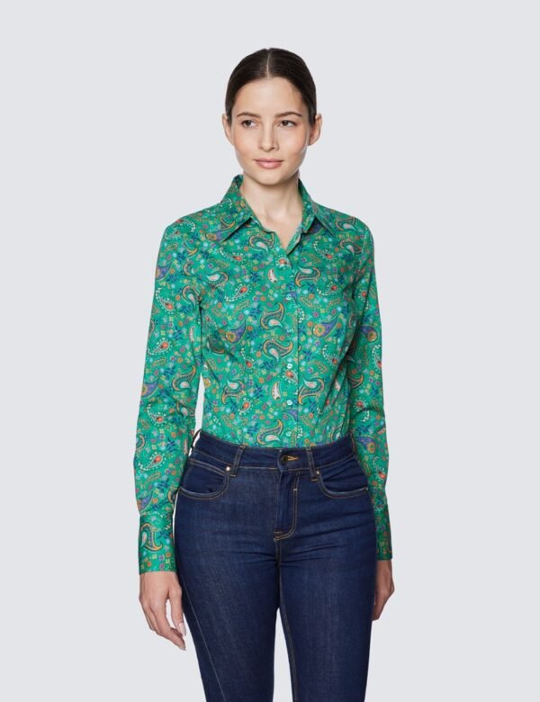 Hawes and Curtis Women Bright Multi Paisley Shirt