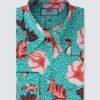 Hawes and Curtis Women Vintage SC Leo Flower Blooms Shirt