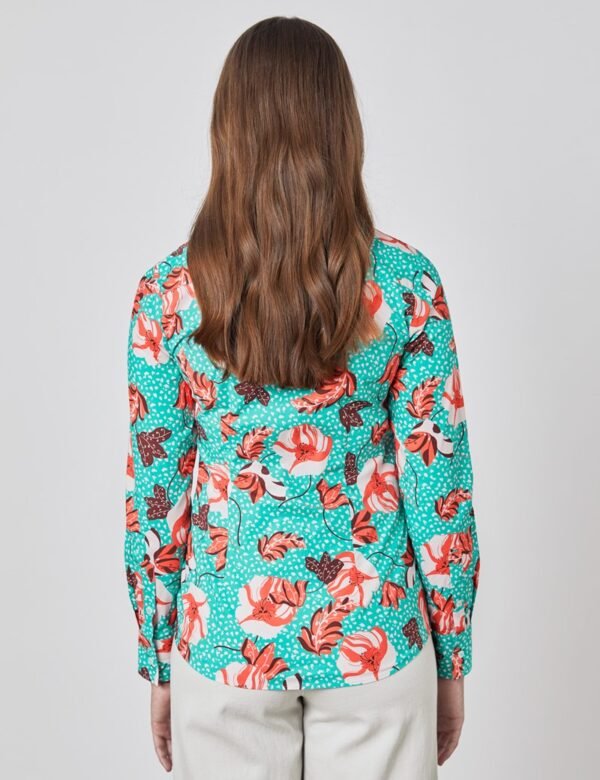 Hawes and Curtis Women Vintage SC Leo Flower Blooms Shirt